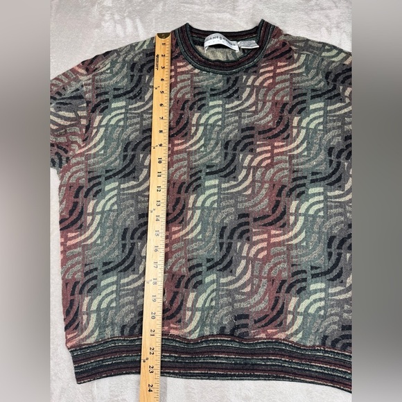 Vintage Men’s Jhane Barnes Menswear Wool Blend Geometric Grandpa Sweater Medium - Picture 10 of 16